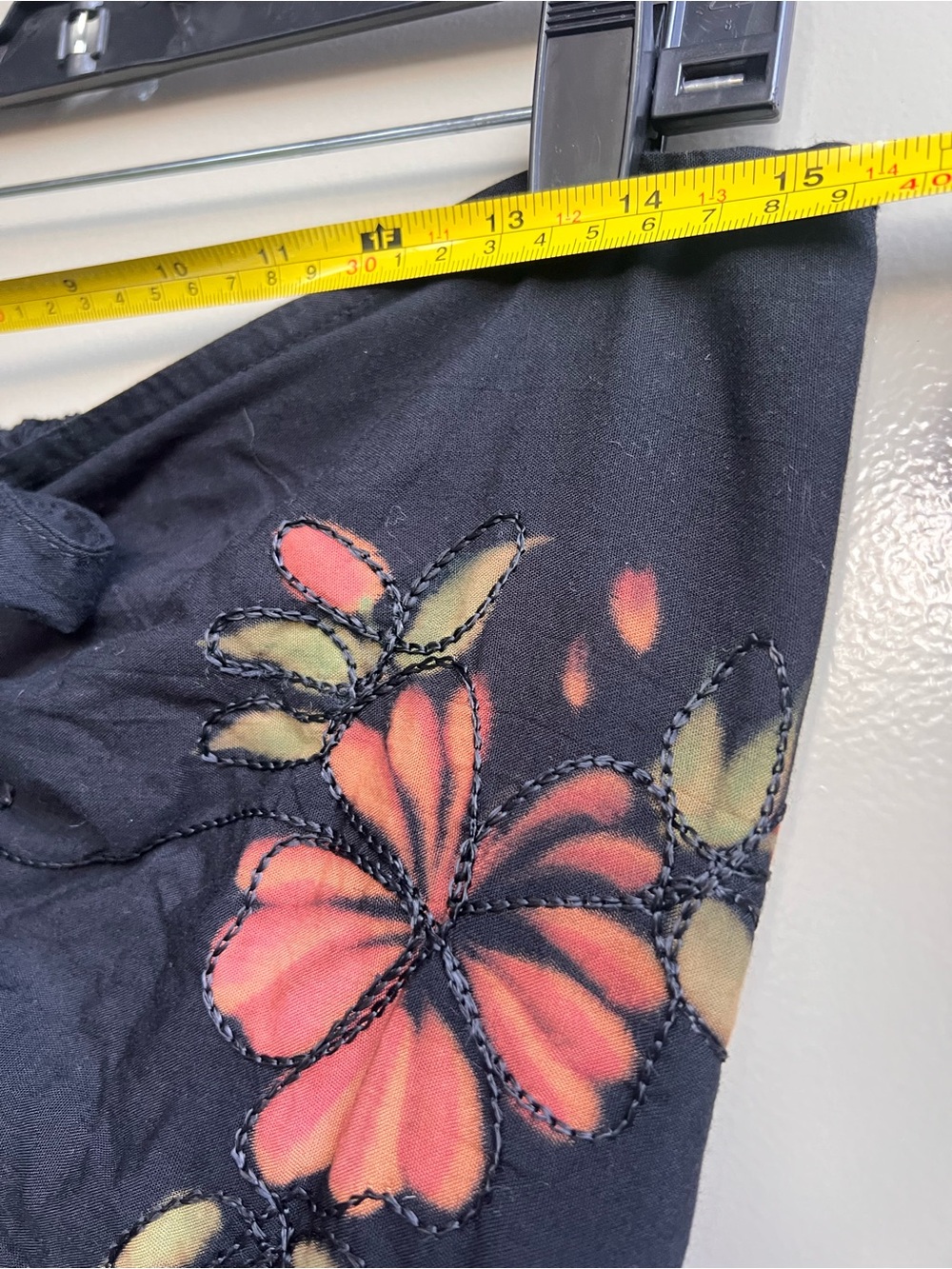 Vintage Y2K Strapless Floral Hanky Hem Maxi Dress OS Boho Cottagecore Embroidery - Picture 7 of 10